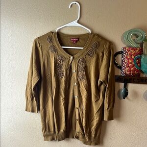 Mustard sage color Women's cardigan